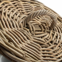 Red Hamper Round Rattan Laundry Hamper Basket with White Lining
