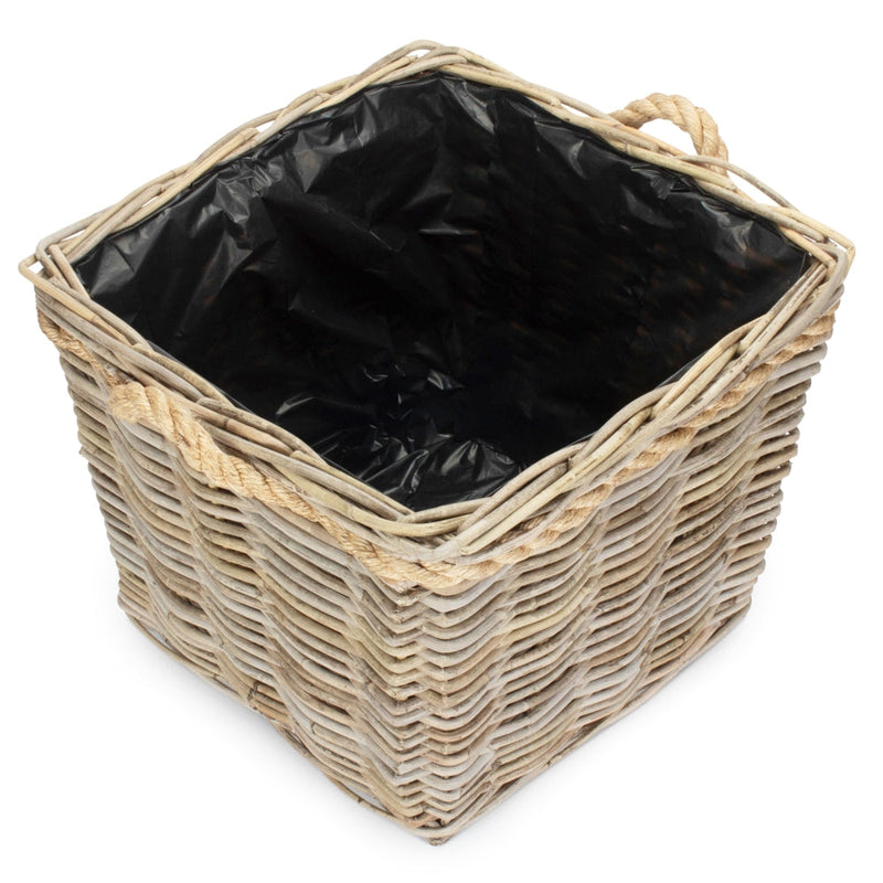 Red Hamper Wicker Bathroom Toilet Roll Holder