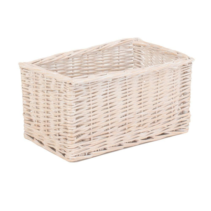 Red Hamper White Wash Storage Wicker Basket