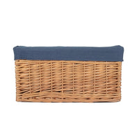 Red Hamper Double Steamed Navy Cotton Lined Willow Storage Basket