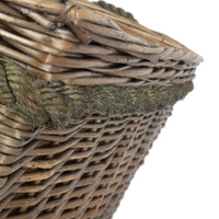 Red Hamper Rectangular Rope Handled Wicker Log Basket