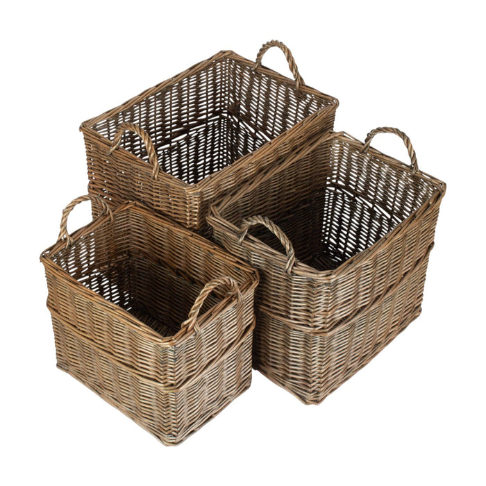 Rectangular Wicker UnLined Log Basket