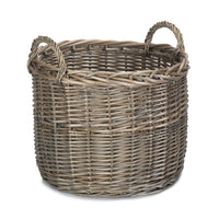 Round Straight-Sided Wicker Log Storage Basket