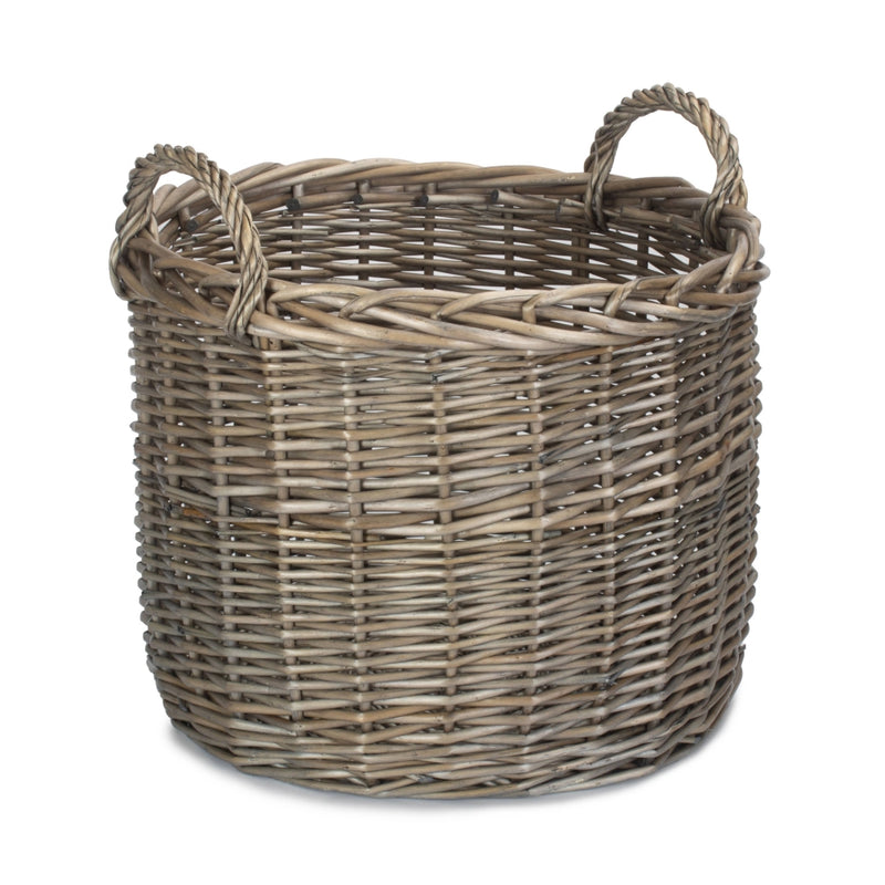 The Willow Basket Round Straight-Sided Wicker Log Storage Basket