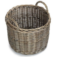 Round Straight-Sided Wicker Log Storage Basket