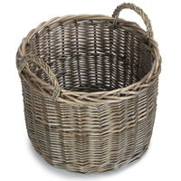 The Willow Basket Round Straight-Sided Wicker Log Storage Basket