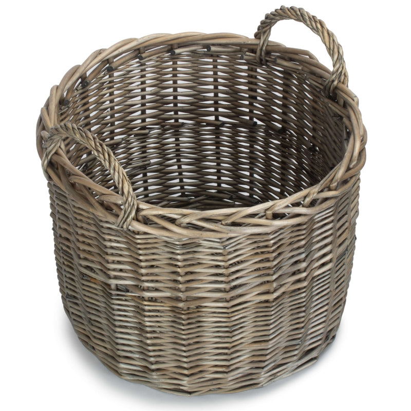 The Willow Basket Round Straight-Sided Wicker Log Storage Basket
