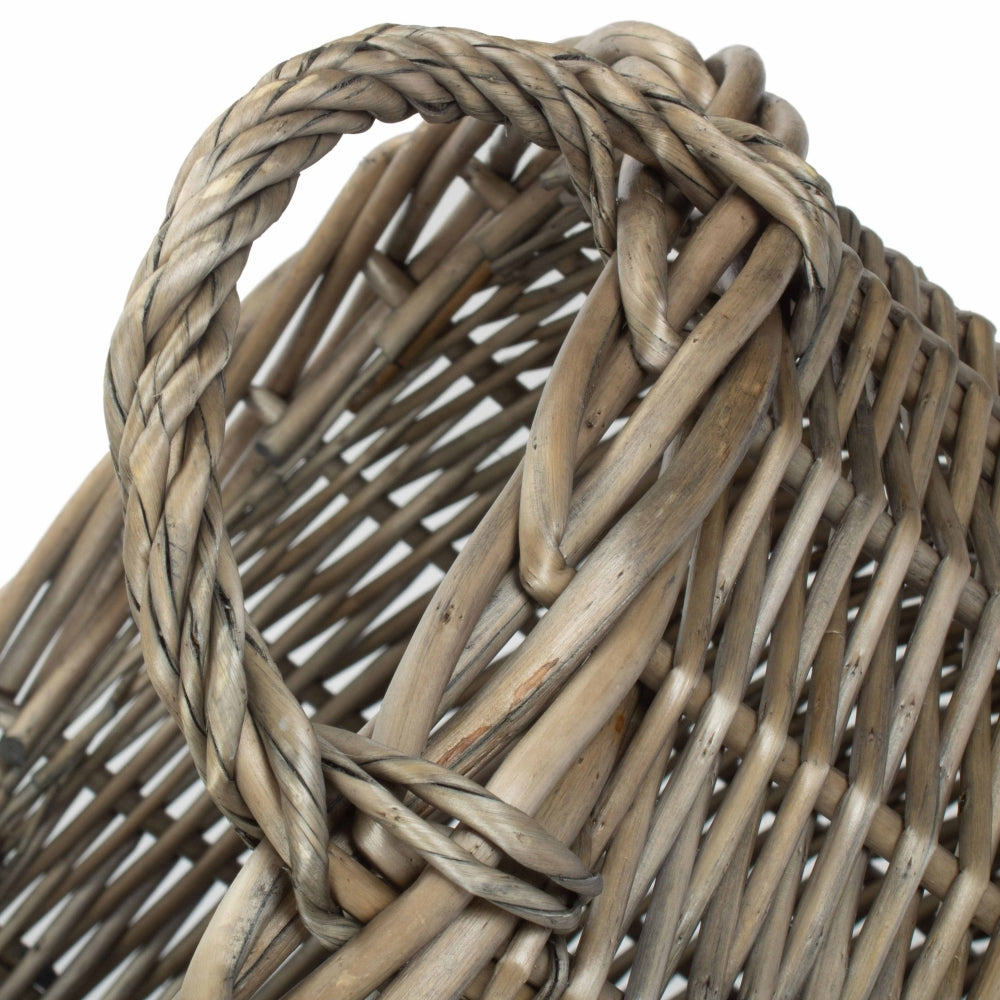 The Willow Basket Round Straight-Sided Wicker Log Storage Basket