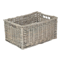 Grey Wash Unlined Willow Storage Baskets