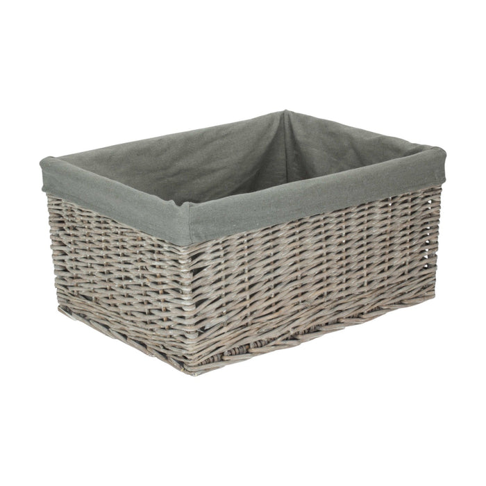 Red Hamper Jumbo Grey Wash Storage Basket