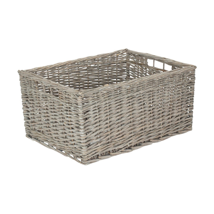 Red Hamper Jumbo Grey Wash Storage Basket