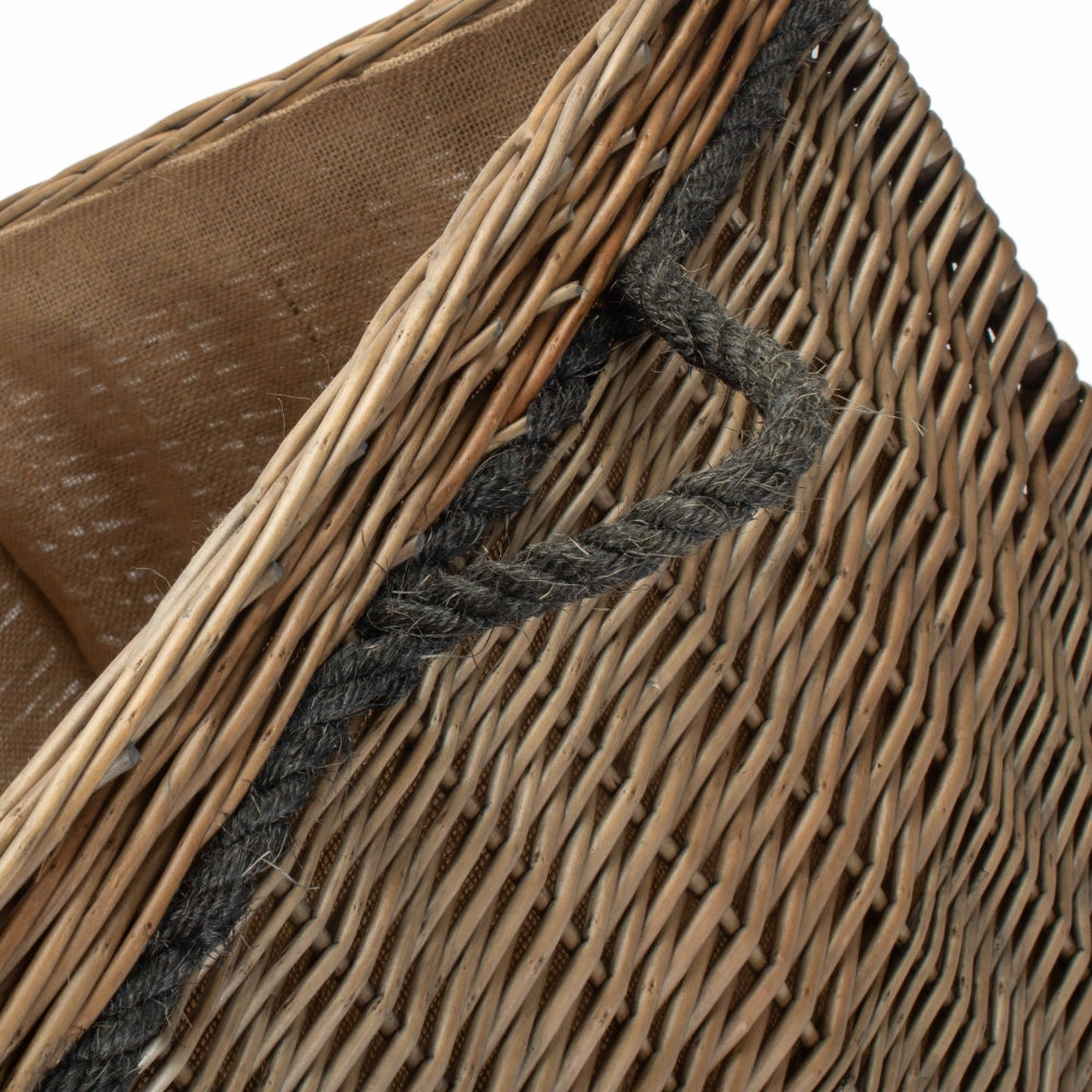 Red Hamper Antique Wash Square Storage Log Basket