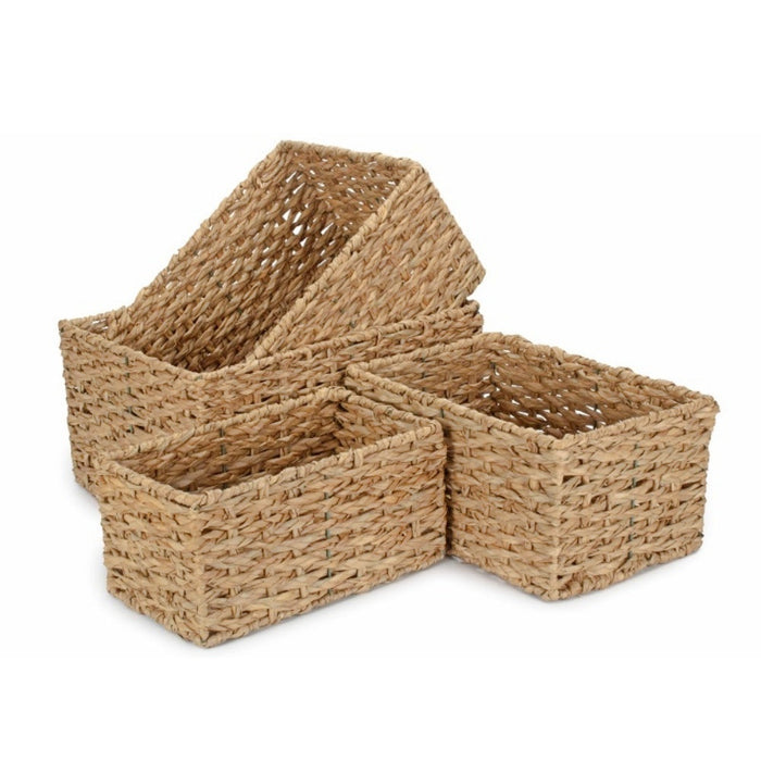 Red Hamper Thatch Grass Woven Storage Basket