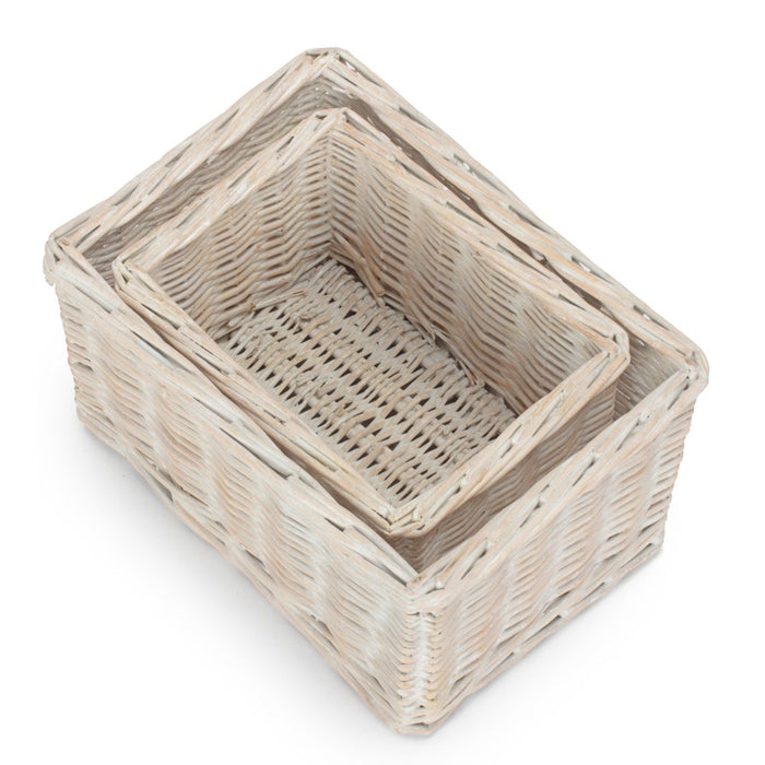 The Willow Basket White Wash Willow Trays