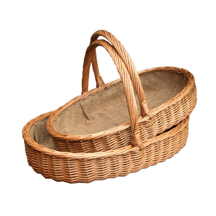 Red Hamper Set of 2 Lined Harrogate Wicker Garden Trugs