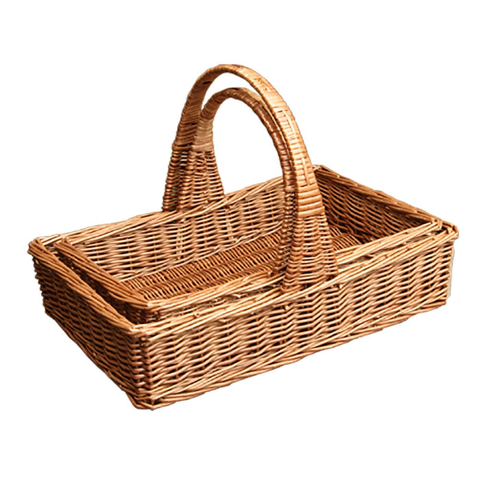 Red Hamper Set of 2 Large Wicker Garden Trugs