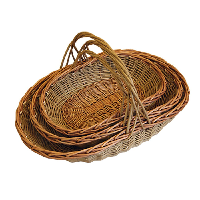 Red Hamper Set of 3 Wisley Wicker Garden Trugs