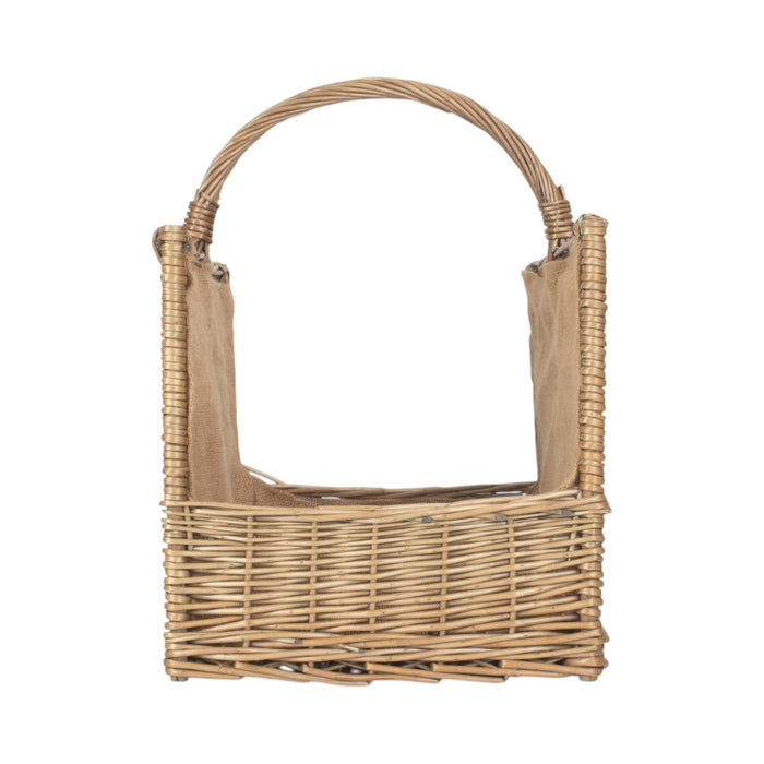 Antique Wash Open End Wicker Basket