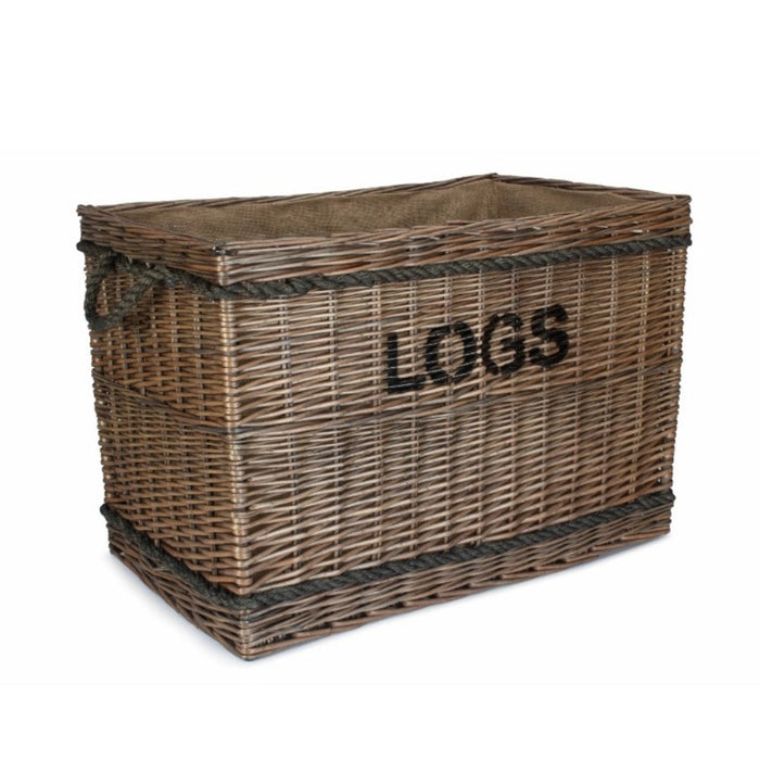 Red Hamper Jumbo Rope Handle Wicker Log Basket