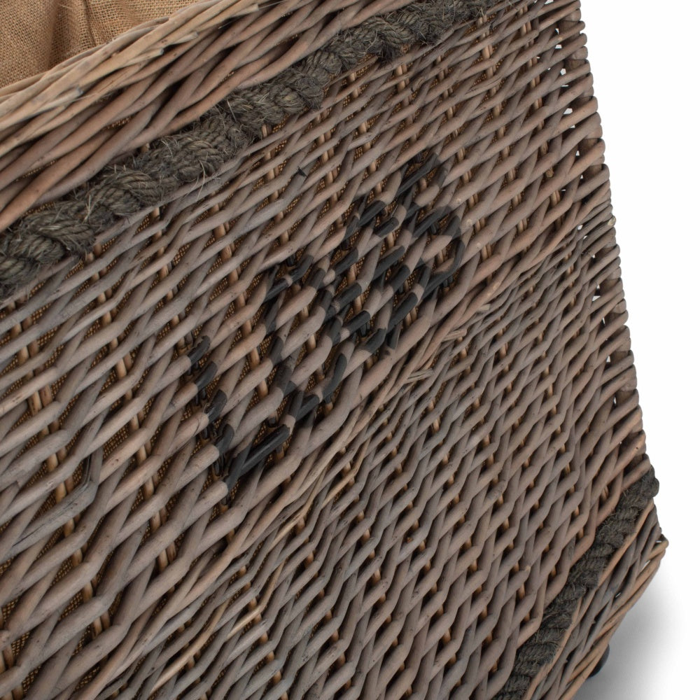 Red Hamper Jumbo Wicker Log Basket on Wheels