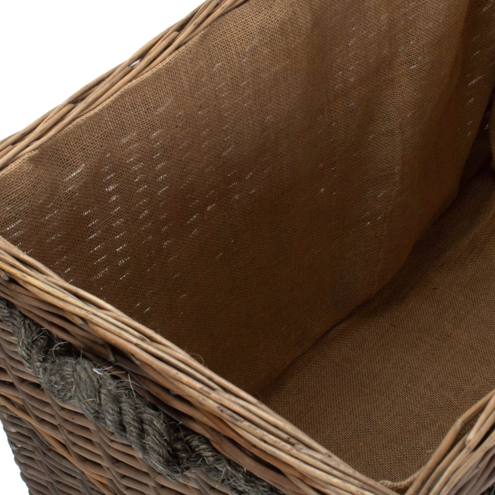 Red Hamper Jumbo Wicker Log Basket on Wheels