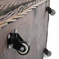 Red Hamper Jumbo Wicker Log Basket on Wheels