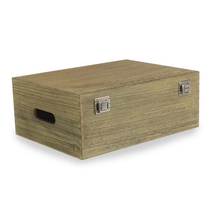 Red Hamper 35cm Oak Effect Wooden Box