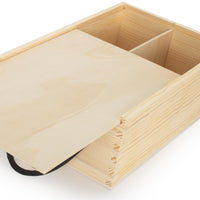 Red Hamper 2 Beer Bottle Pinewood Carry Case with Solid Lid