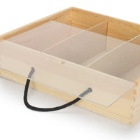 Red Hamper 3 Beer Bottle Pinewood Carry Case with Acrylic Lid
