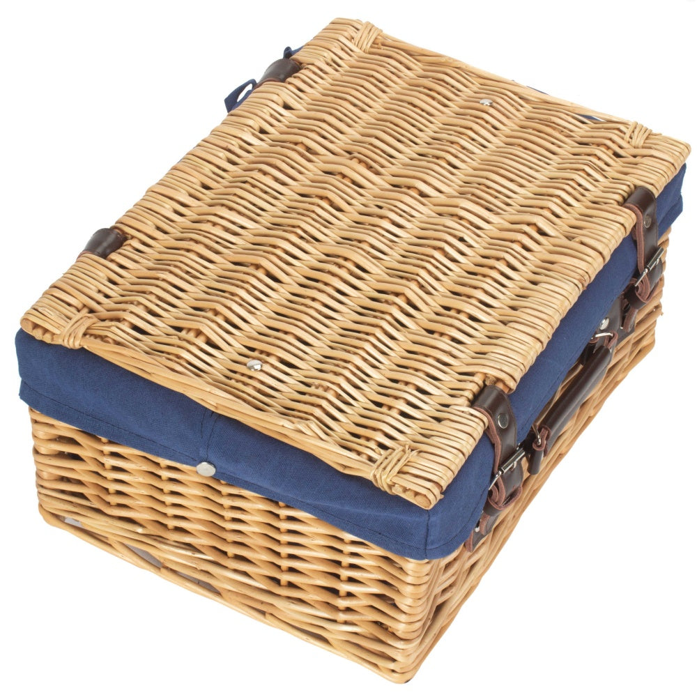 Red Hamper Wicker Buff Picnic Basket