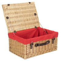Red Hamper Buff 51cm Picnic Basket