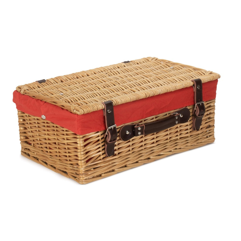 Red Hamper Buff 45cm Picnic Basket