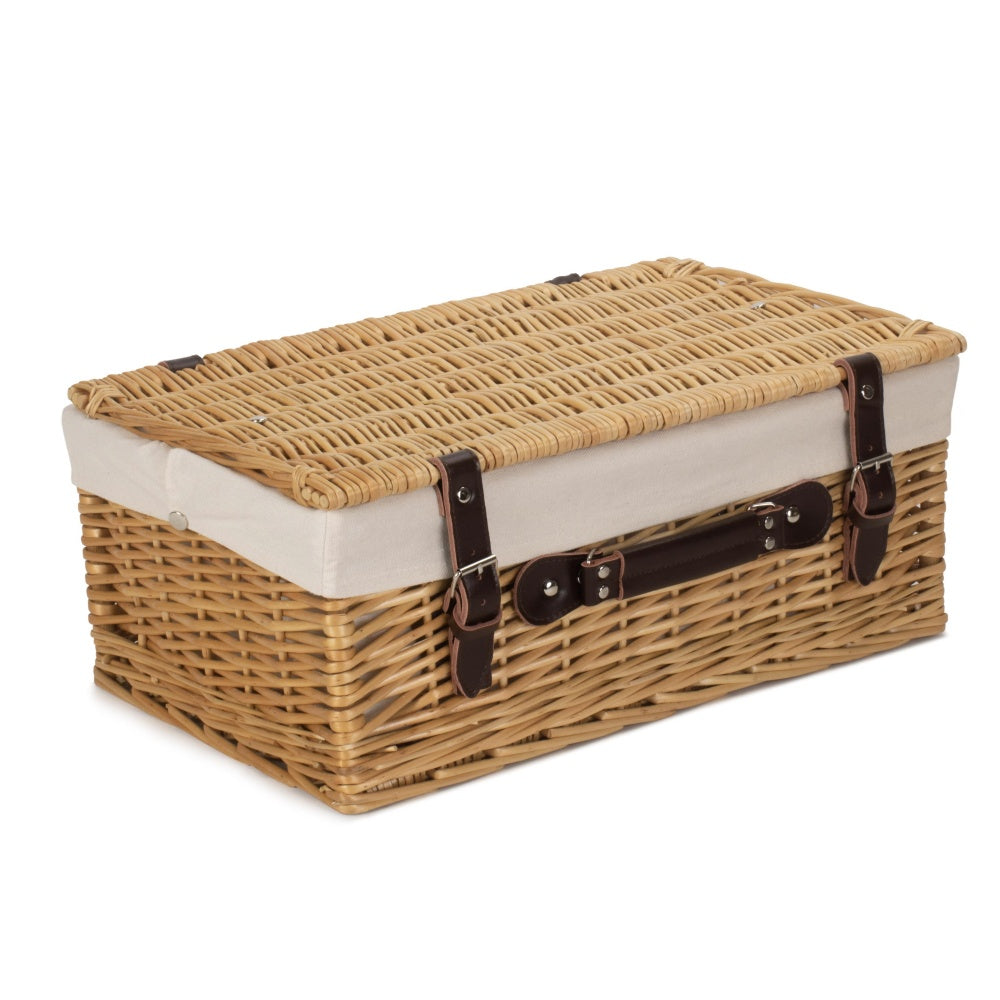 Red Hamper Buff 45cm Picnic Basket