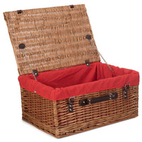Red Hamper Double Steamed 51cm Picnic Basket