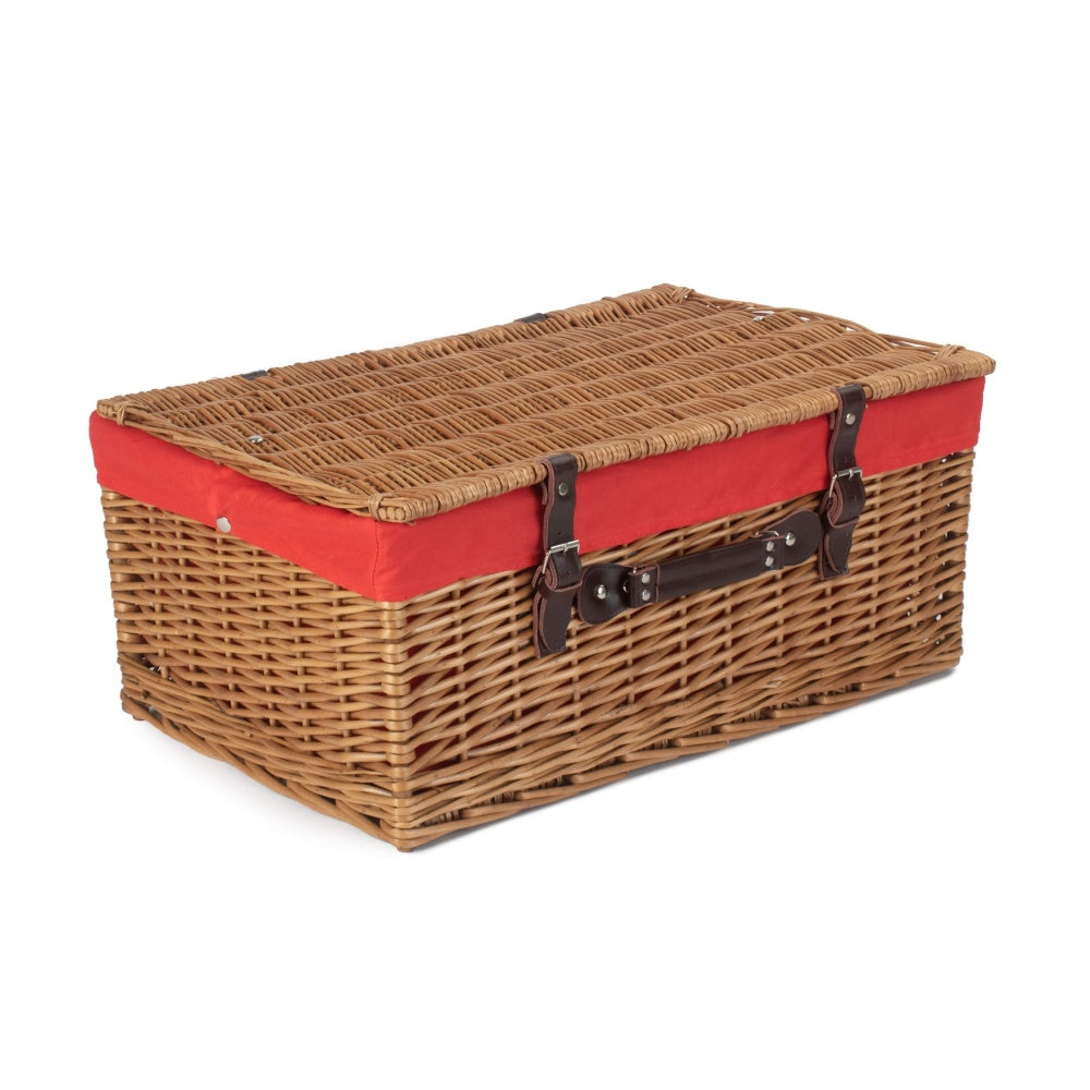 Red Hamper 56cm Double Steamed Picnic Wicker Basket