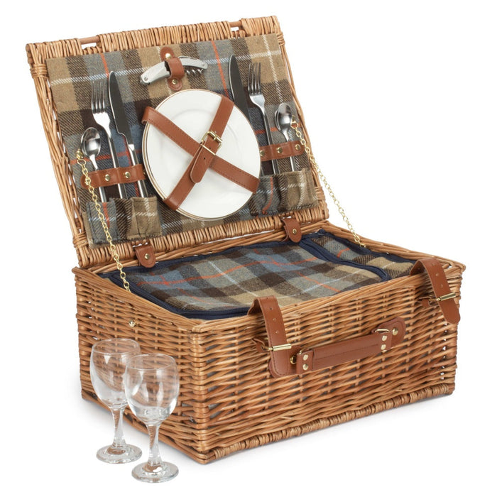 Red Hamper Ravenstor 2 Person Fitted Wicker Picnic Basket