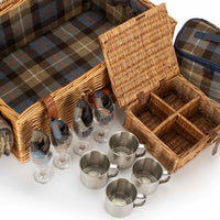 Red Hamper Deluxe 4 Person Ravenstor Fitted Wicker Picnic Basket