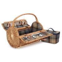 Red Hamper 2 Person Ravenstor Barrel Fitted Wicker Picnic Basket