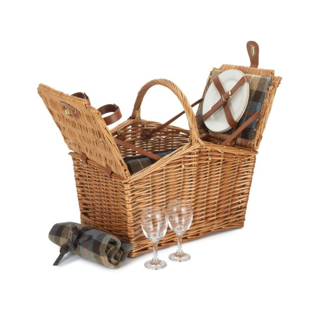 Red Hamper 2 Person Ravenstor Slope-Sided Fitted Wicker Picnic Basket