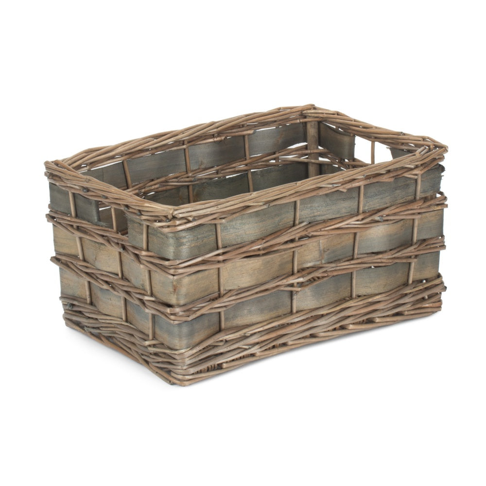 Red Hamper Unlined Grey Scandi Storage Basket