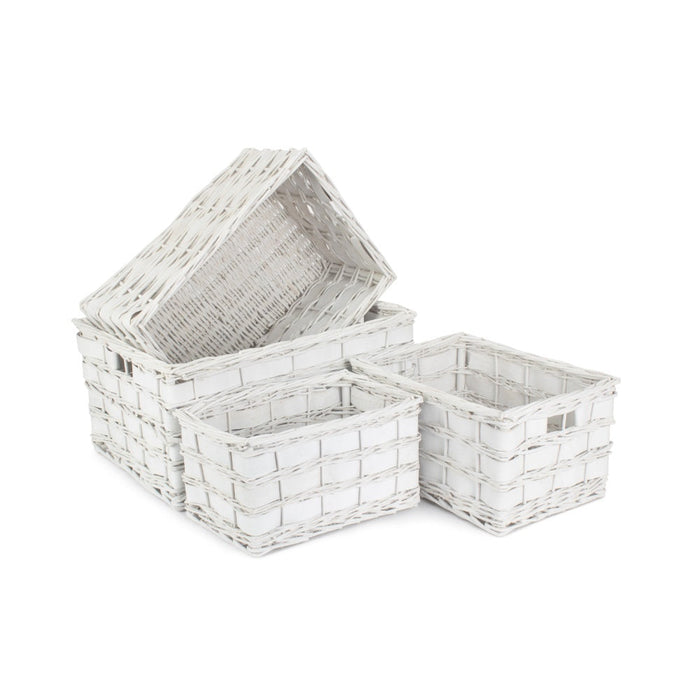 Red Hamper Unlined White Scandi Storage Basket