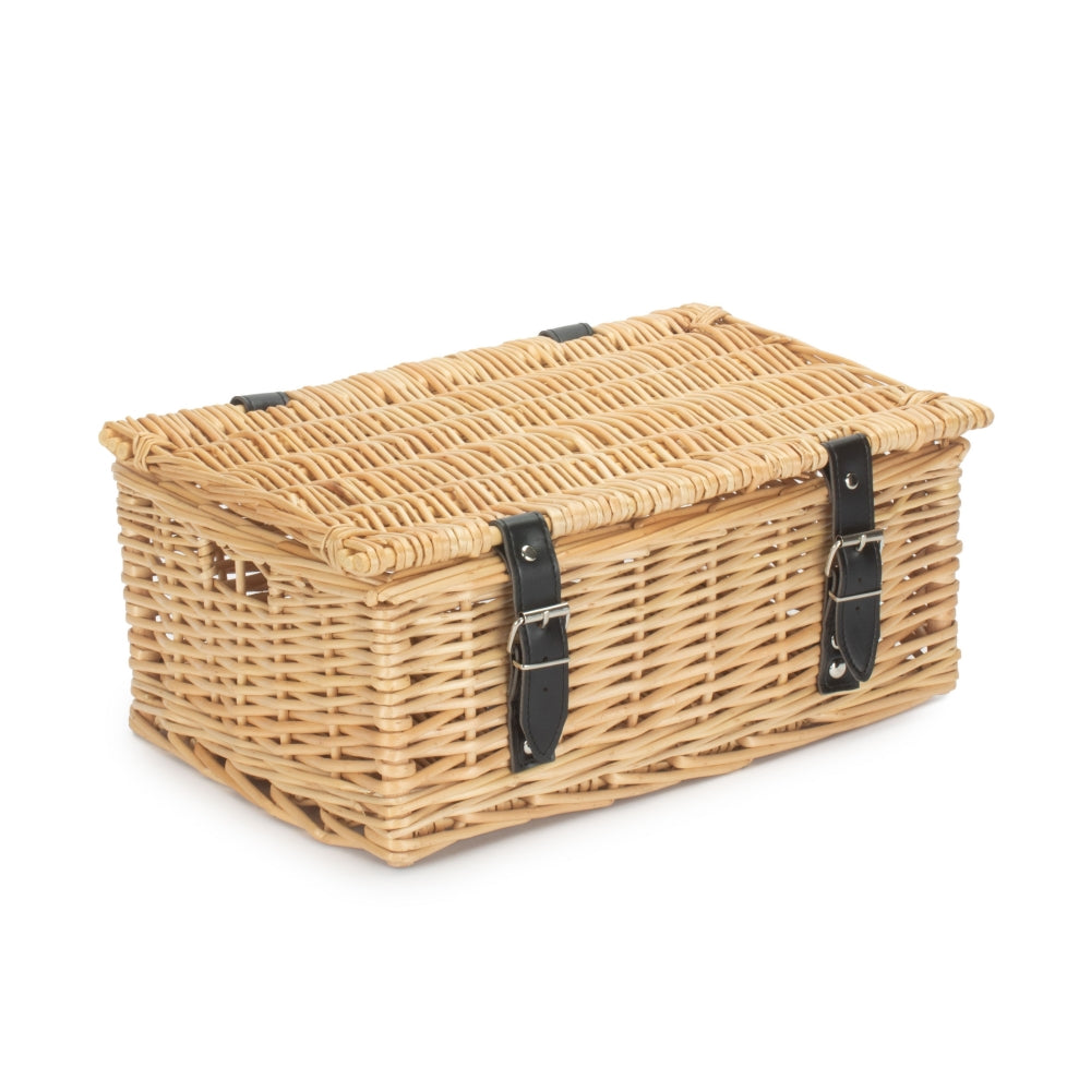 The Willow Basket 36cm Buff Wicker Empty Picnic Basket