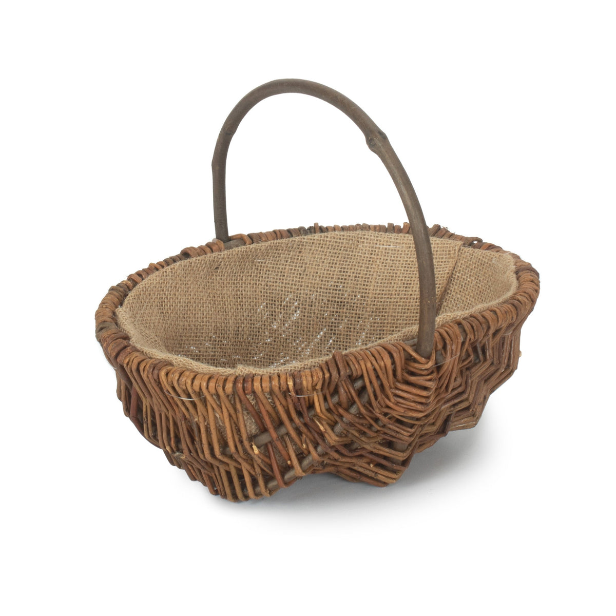 Red Hamper Oval Unpeeled Willow Garden Trug