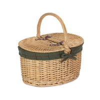 The Willow Basket Buff Oval Butterfly Lidded Picnic Basket