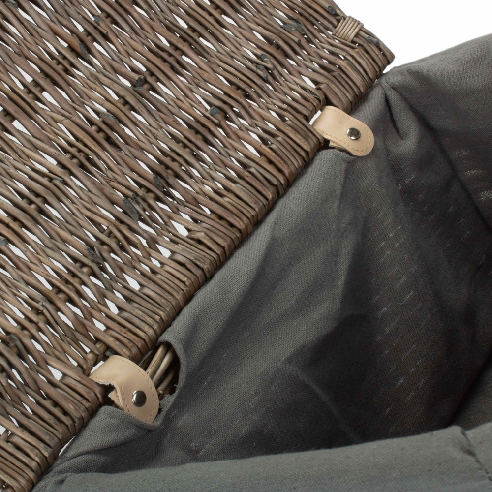 The Willow Basket Antique Wash Cotton Lined Storage Basket