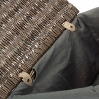 The Willow Basket Antique Wash Cotton Lined Storage Basket