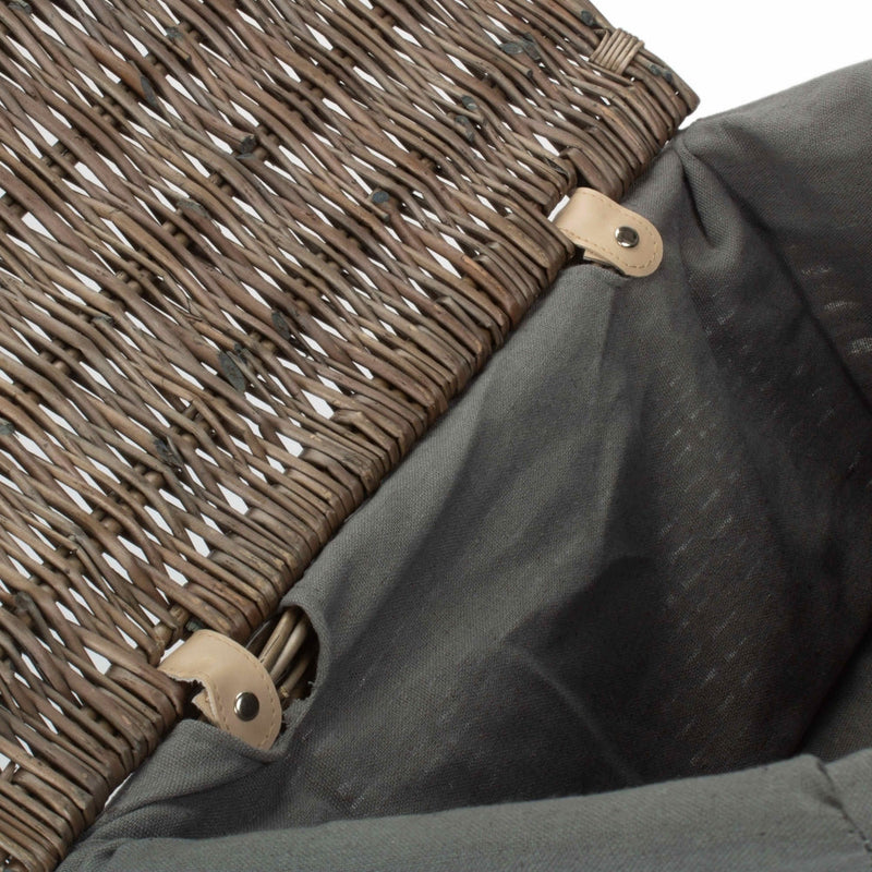 The Willow Basket Antique Wash Cotton Lined Storage Basket