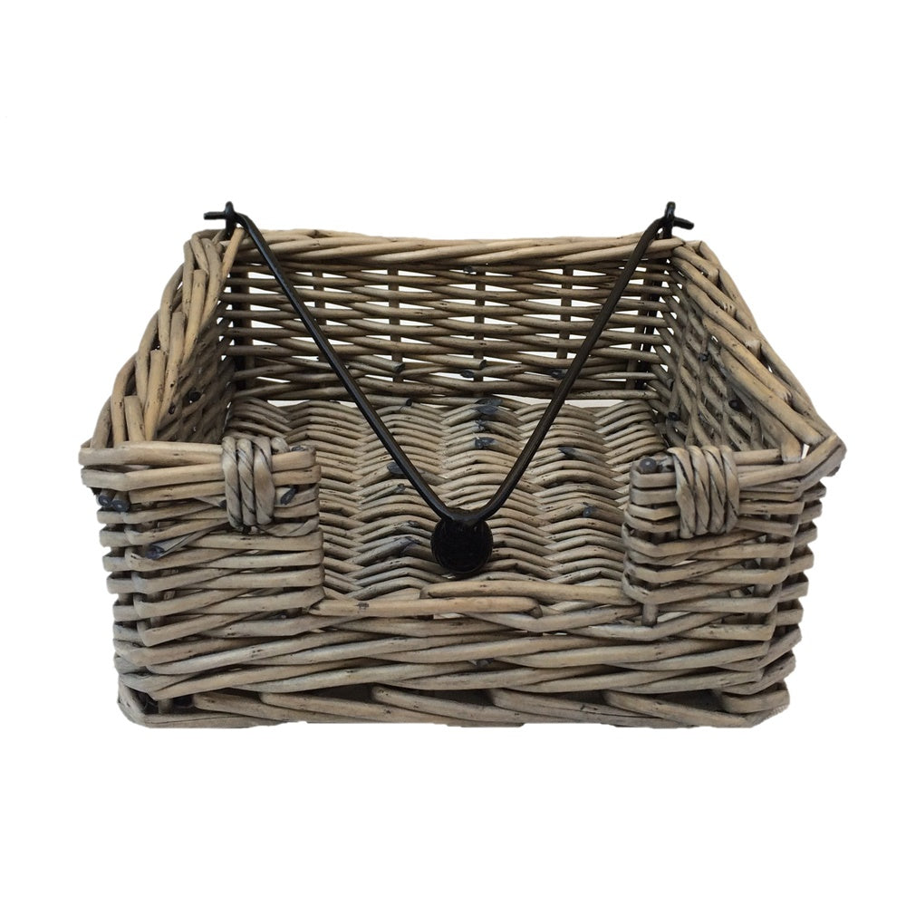 The Willow Basket Antique Wash Wicker Napkin Holder