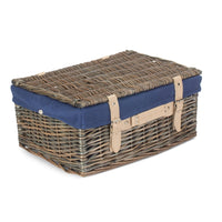 The Willow Basket 41cm Antique Wash Wicker Picnic Basket with Cotton Lining