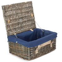 The Willow Basket 41cm Antique Wash Wicker Picnic Basket with Cotton Lining